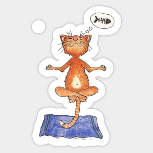 Yoga cat Sticker